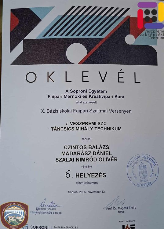 🏆 Dicsőséget hoztak iskolánknak a X. Bázisiskolai Faipari Szakmai Versenyen! 🌲